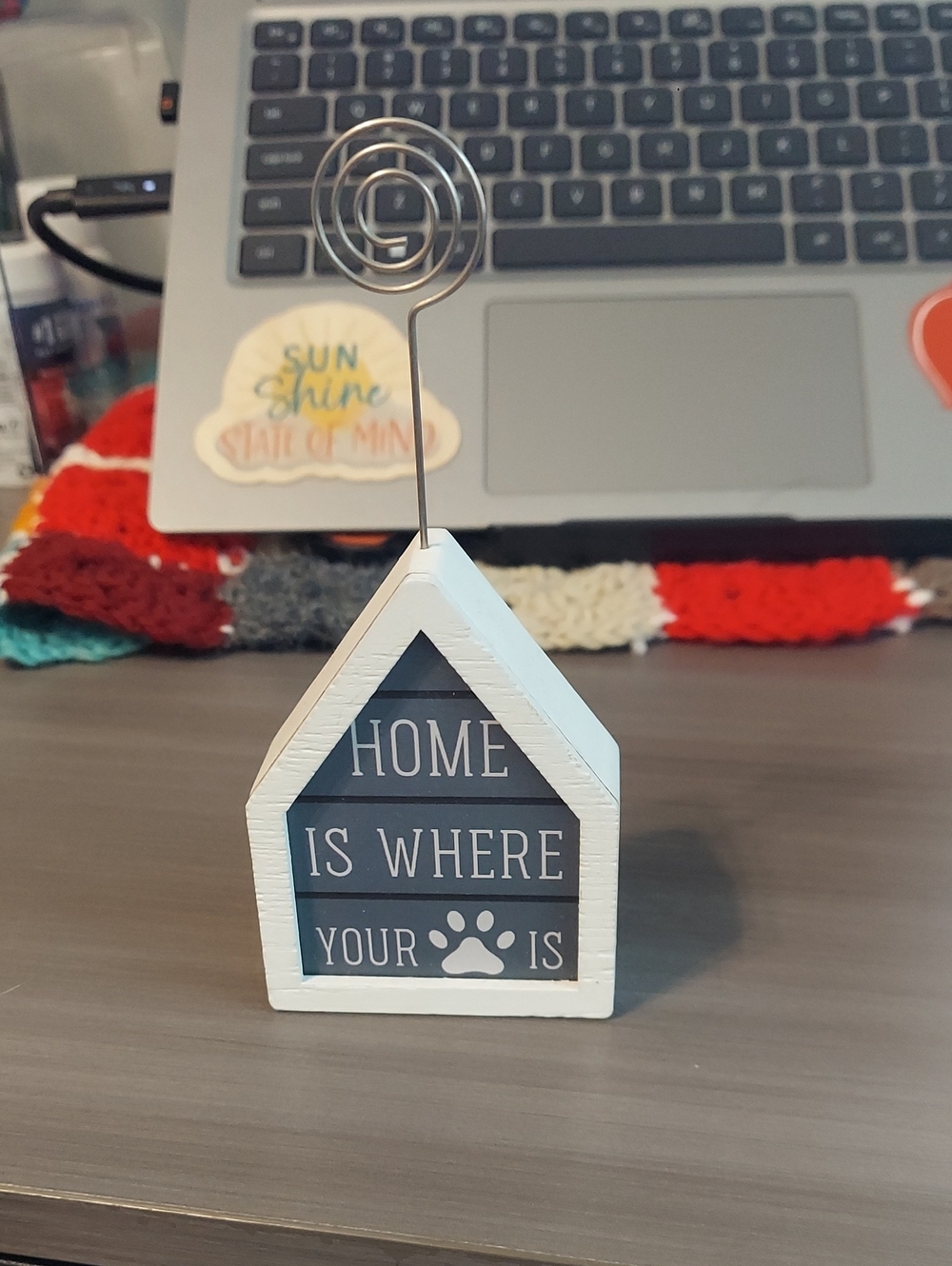 Home Is Where Your Paw Is Decorative Sign Holder - White